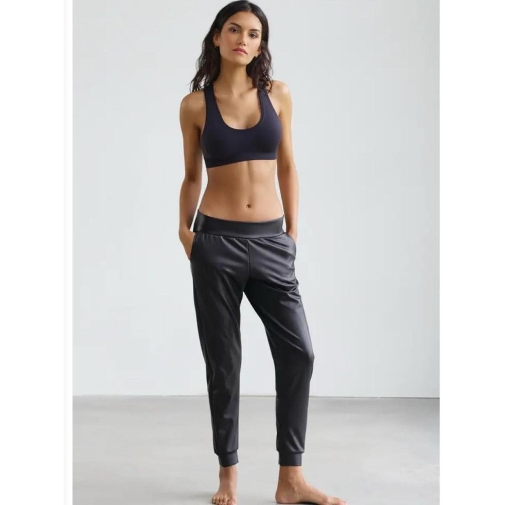 Commando Faux Leather Joggers Women M Black Edgy Moto Night Out Minimalist